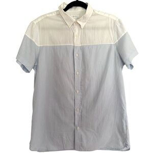 Calvin Klein Men’s Short Sleeve Colorblock Button-Up Shirt Size Medium